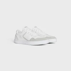 CT-10 CELINE TRAINER LOW LACE-UP SNEAKER in CALFSKIN AND SUEDE CALFSKIN