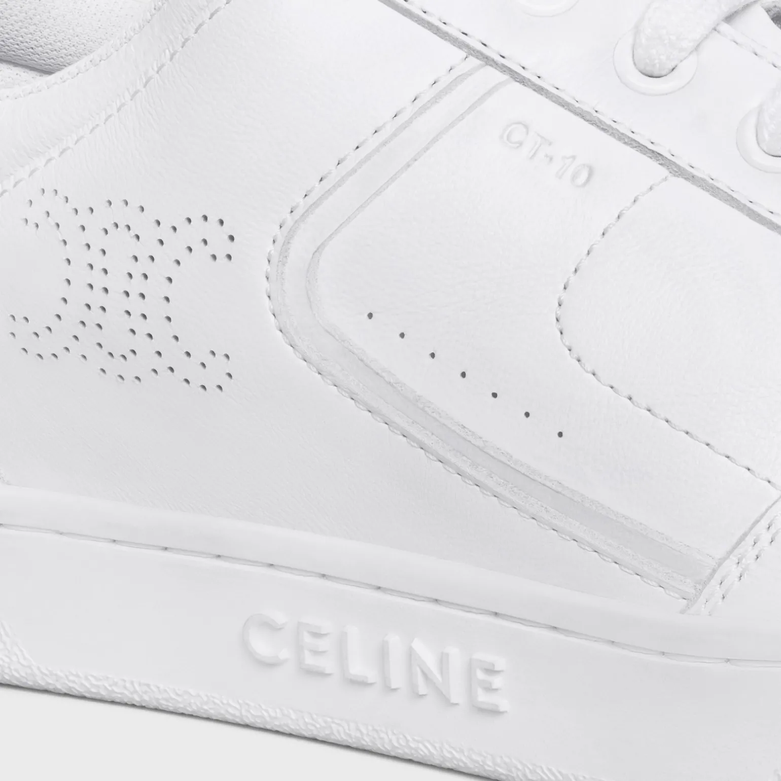CT-10 CELINE TRAINER LOW LACE-UP SNEAKER in CALFSKIN