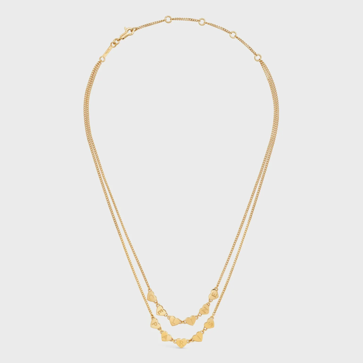 Cœur Celine Double Necklace in Brass with Gold Finish