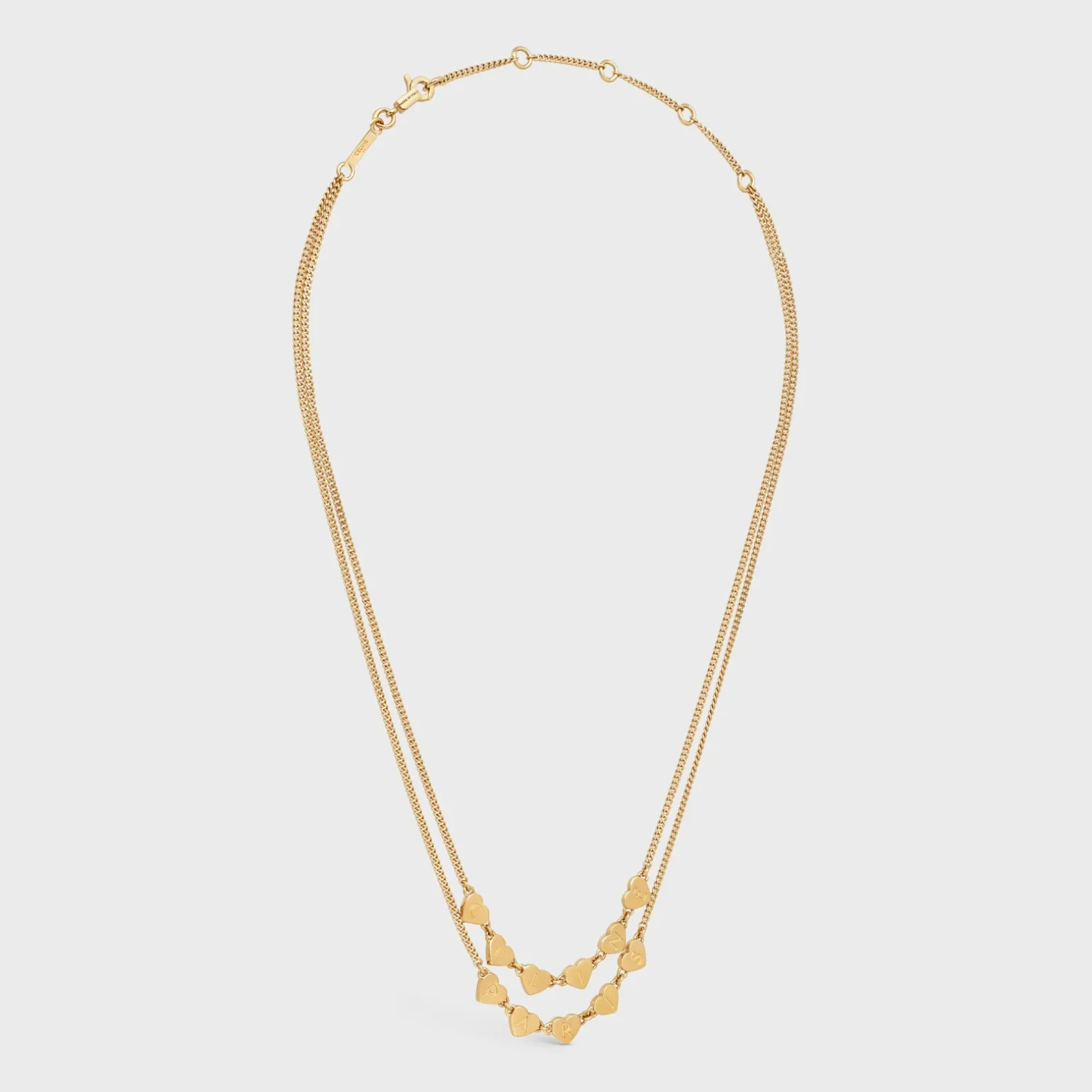 Cœur Celine Double Necklace in Brass with Gold Finish