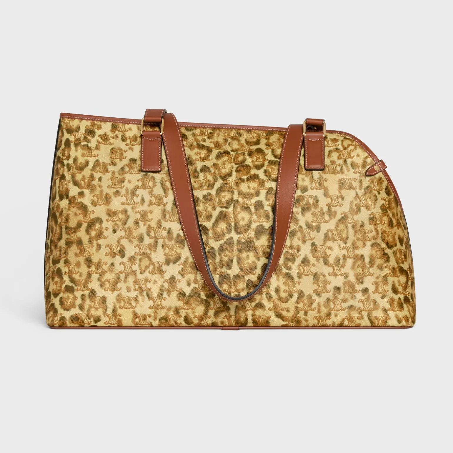 Dog cabas in Triomphe canvas with leopard print and calfskin