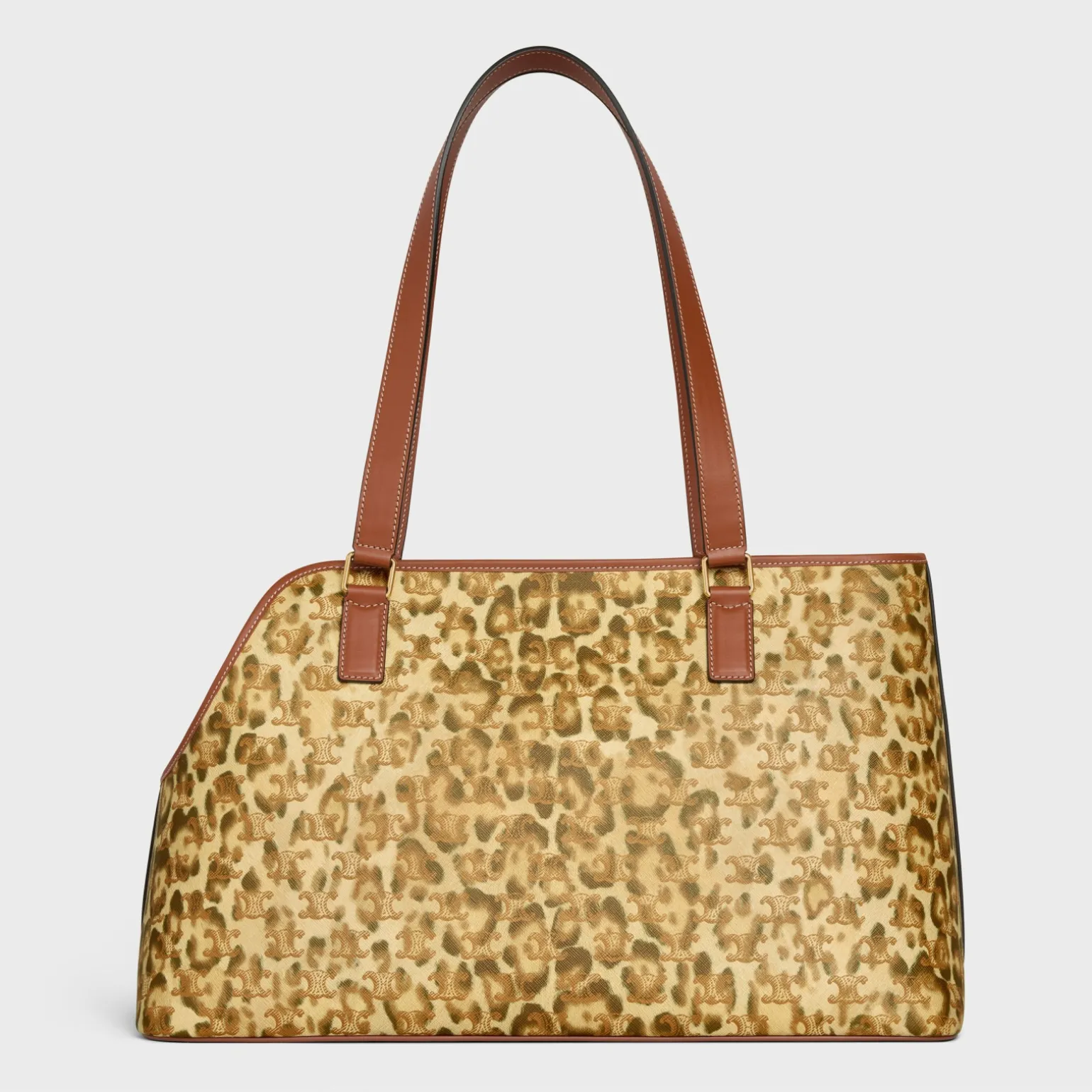 Dog cabas in Triomphe canvas with leopard print and calfskin