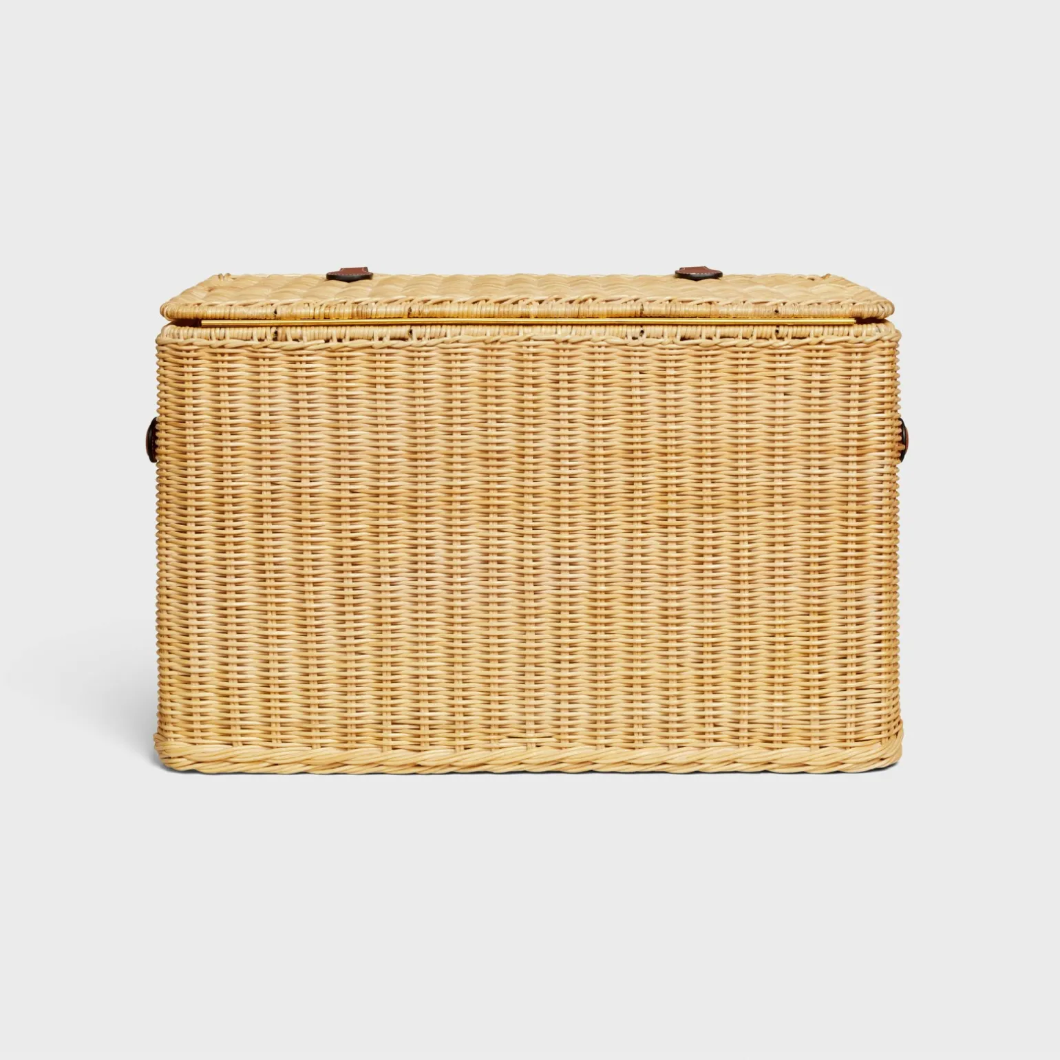 Dog toys box in rattan and calfskin