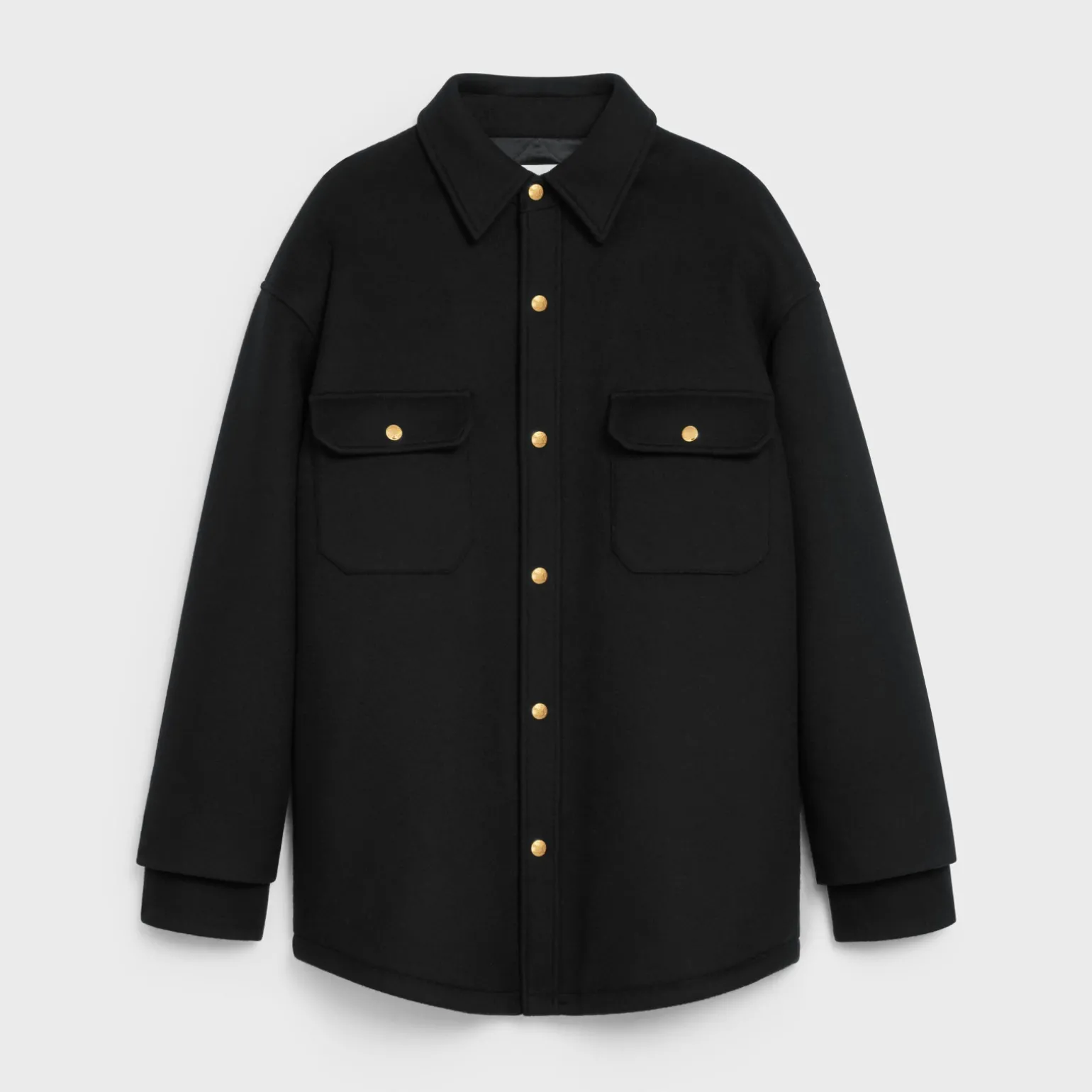 egg overshirt in double face cashmere