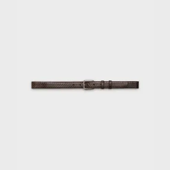 Elegant Belt with Square Buckle in Watersnake