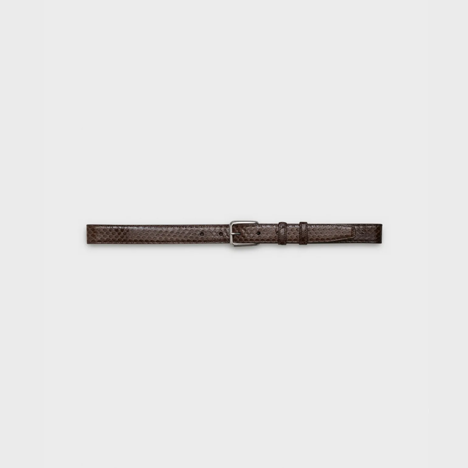Elegant Belt with Square Buckle in Watersnake
