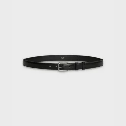 Elegant Belt with Square Buckle in Lizard embossed calfskin