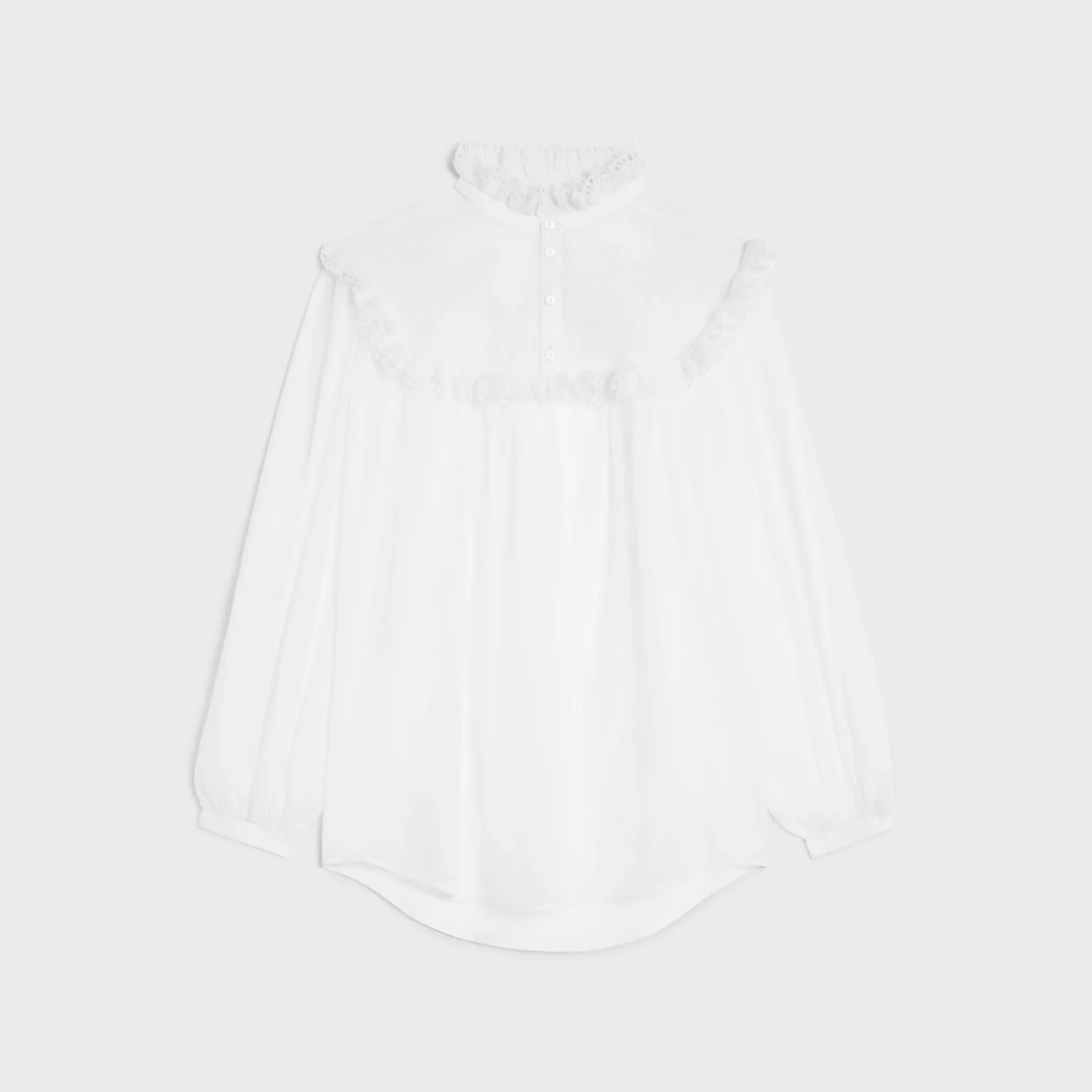 embroidered romy shirt in cotton muslin