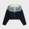 fair isle cardigan in mohair and silk