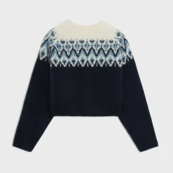 fair isle cardigan in mohair and silk