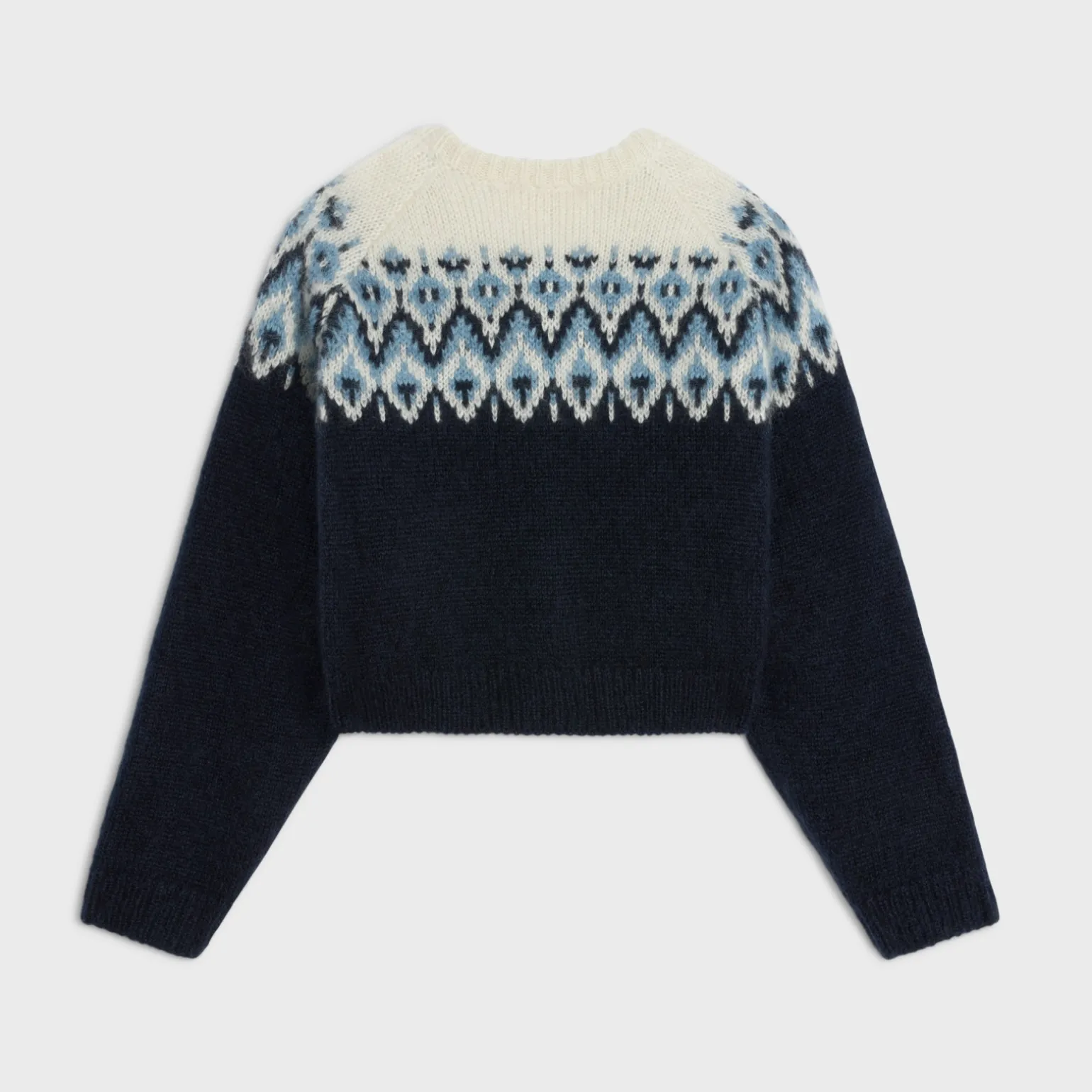 fair isle cardigan in mohair and silk