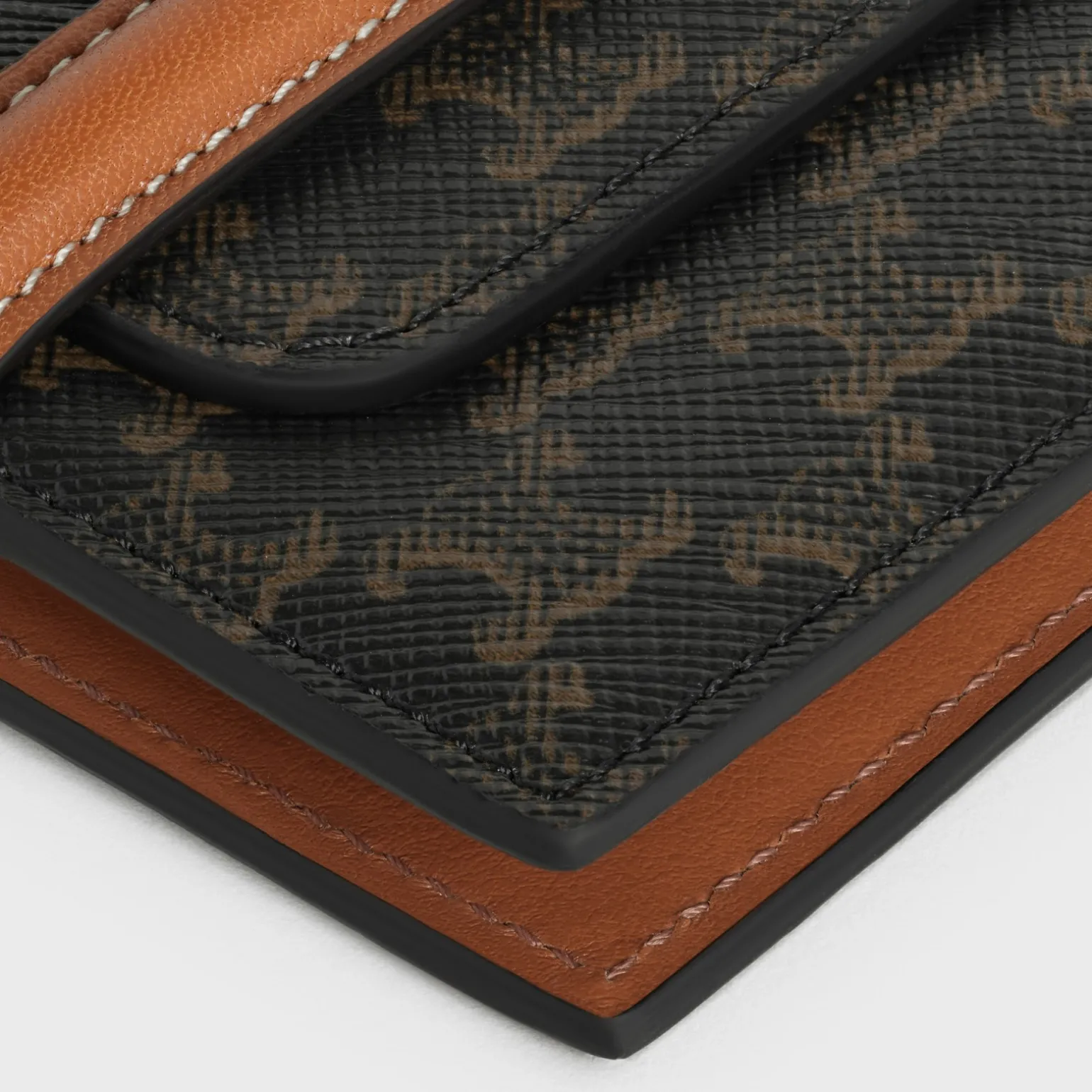 Flap Origami wallet in Triomphe Canvas and Lambskin