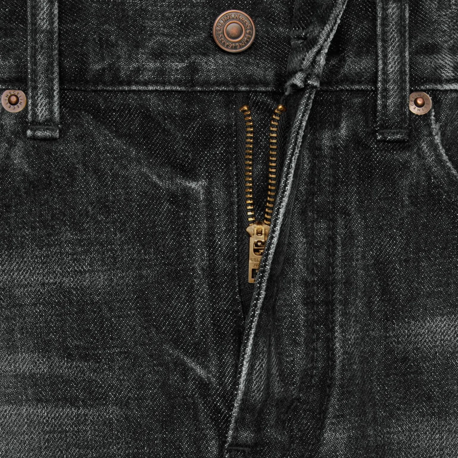 flared surf jeans in black ice rinse denim