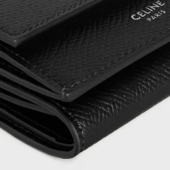 Folded Compact Wallet in Grained Calfskin