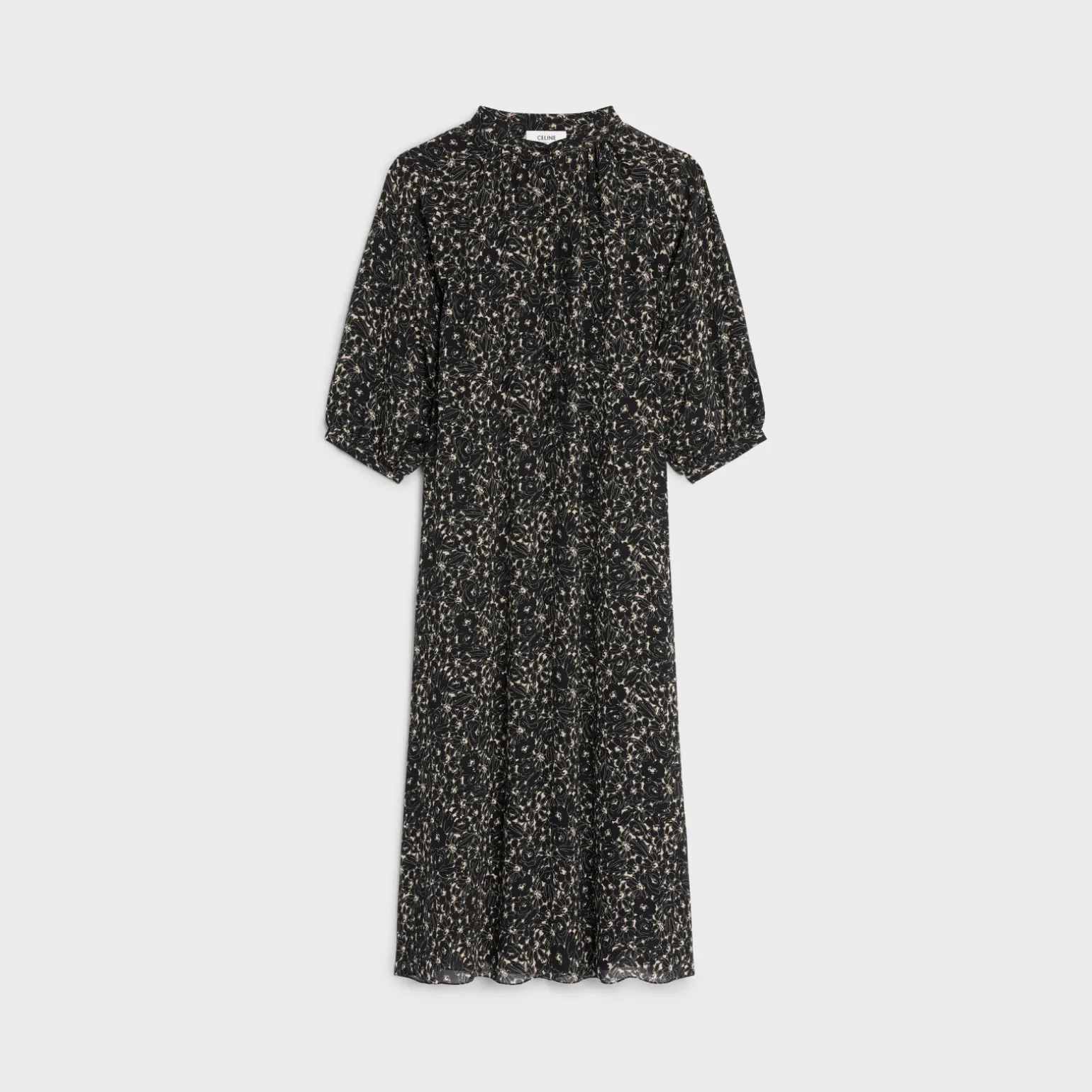folk dress in viscose georgette