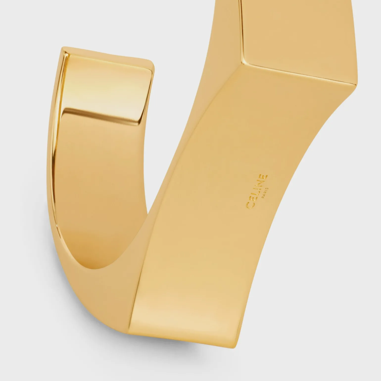 Formes Abstraites Concave Cuff in Brass with Gold Finish