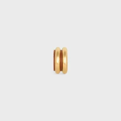Formes Abstraites Leather Cuff in Brass with Gold Finish, Brest Calfskin and Steel