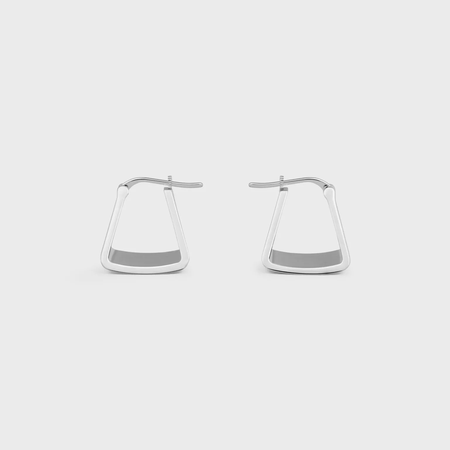 Formes Abstraites Pyramid Hoops in Brass with Rhodium Finish