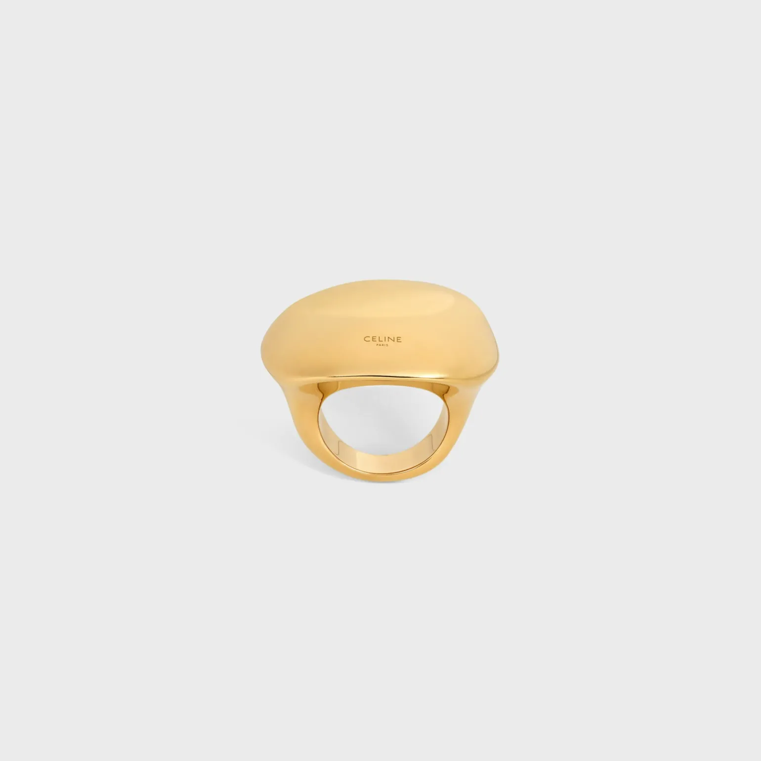Formes Abstraites Sphere Ring in Brass with Gold Finish