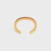 Formes Simples Leather Cuff in Brass with Gold Finish and Calfskin
