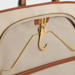 GARMENT BAG IN TEXTILE AND CALFSKIN