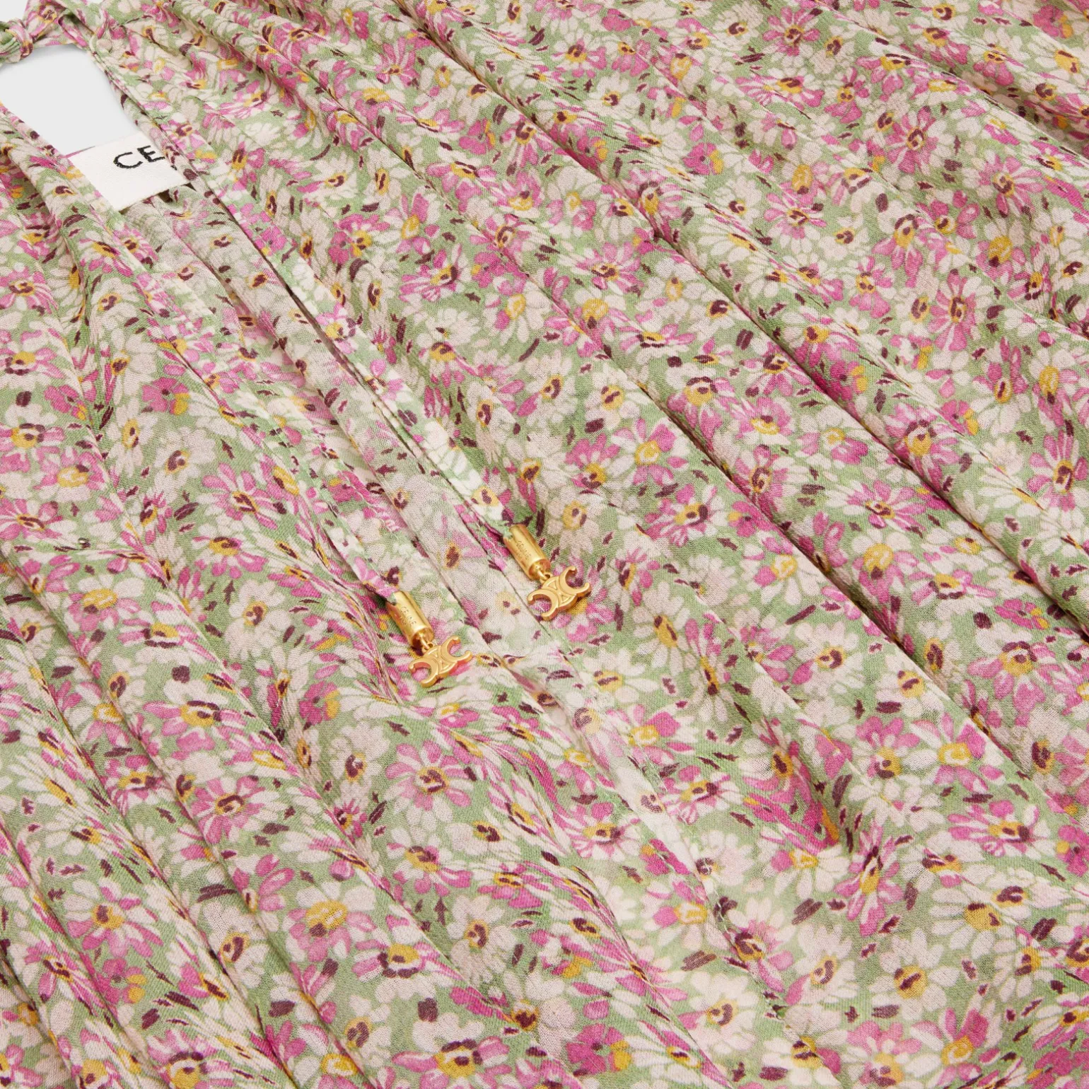gathered mini dress in silk georgette