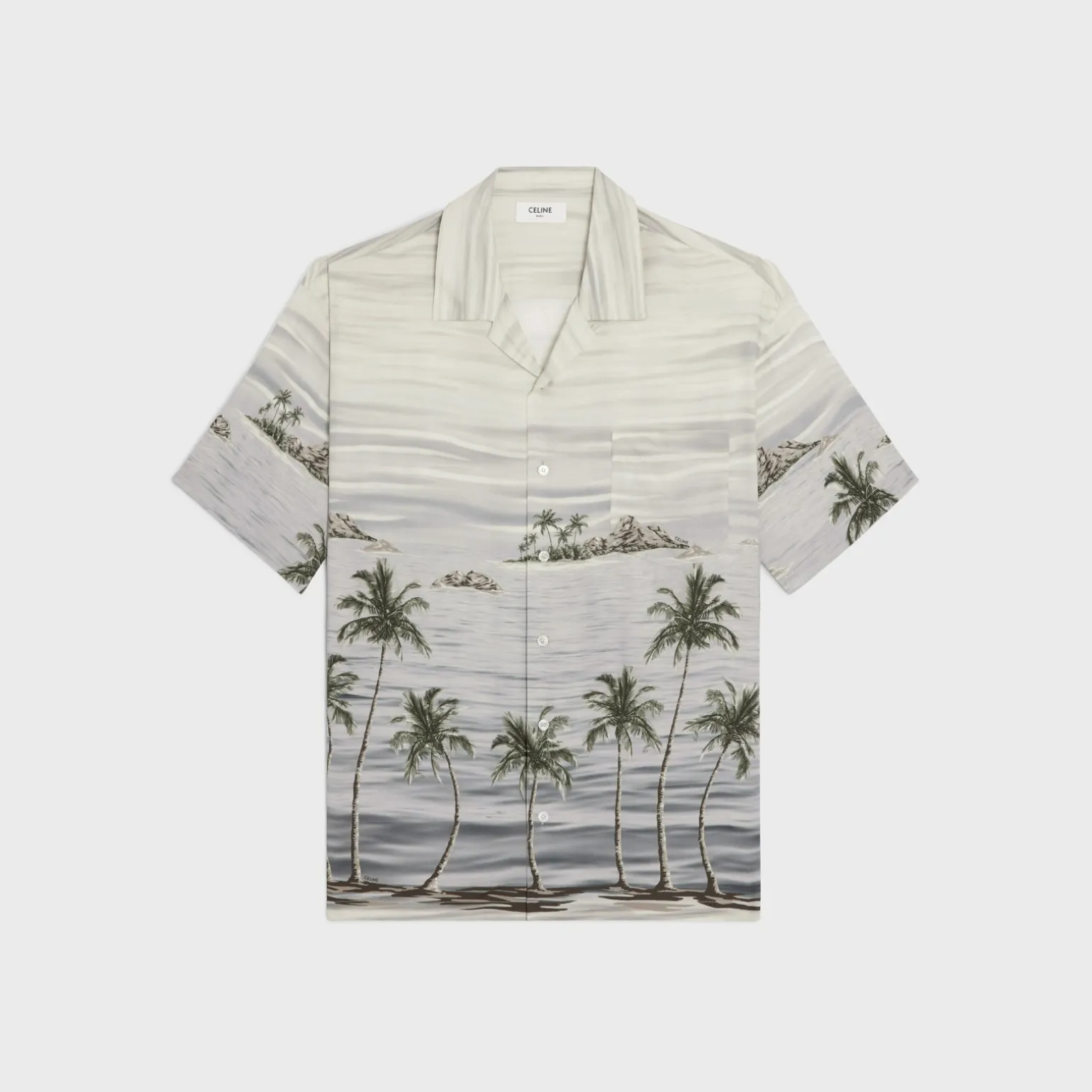 hawaiian shirt in printed viscose