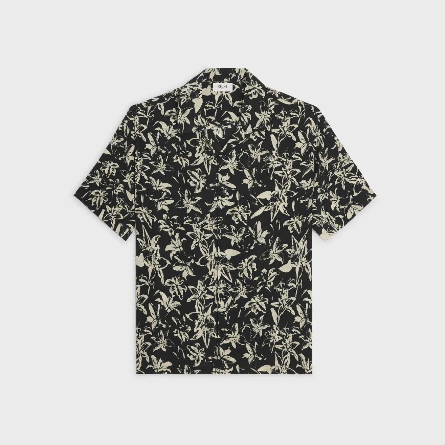 hawaiian shirt in printed viscose