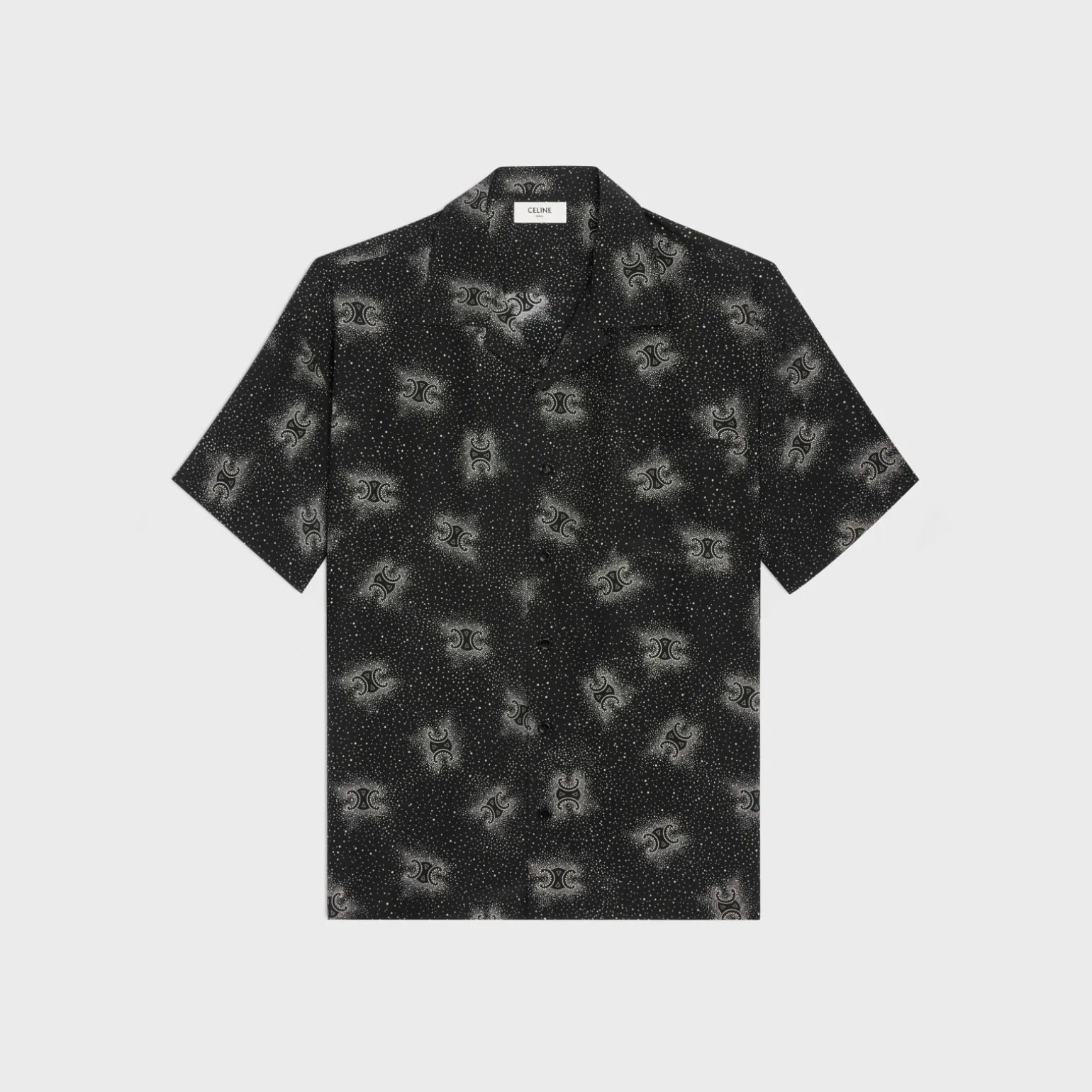 hawaiian shirt in printed crepe de chine