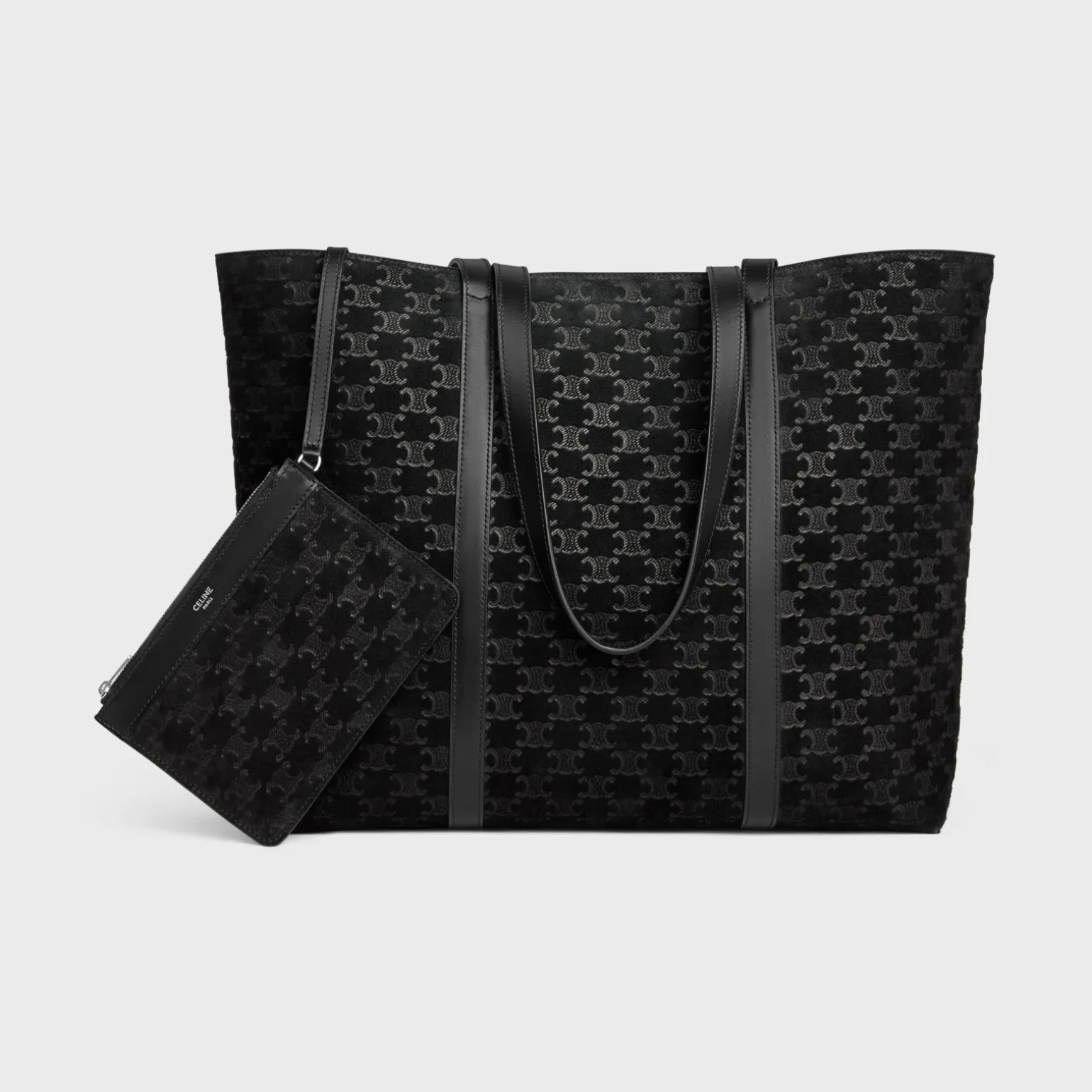 HORIZONTAL MUSEUM BAG in SUEDE CALFSKIN WITH TRIOMPHE EMBOSSED