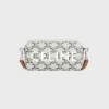 Horizontal pouch in Triomphe canvas with celine print