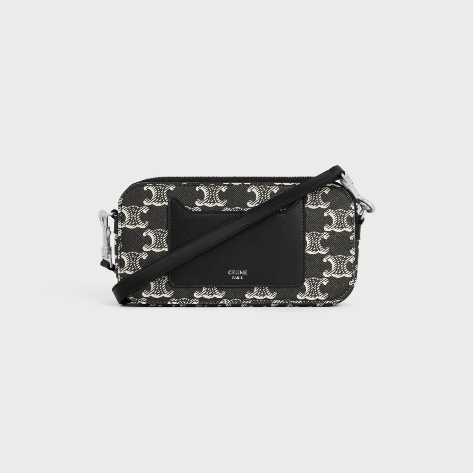 Horizontal pouch in Triomphe canvas two-tone with Celine print