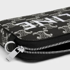 Horizontal pouch in Triomphe canvas two-tone with Celine print
