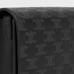 Horizontal Sleeve in Calfskin with triomphe embossed