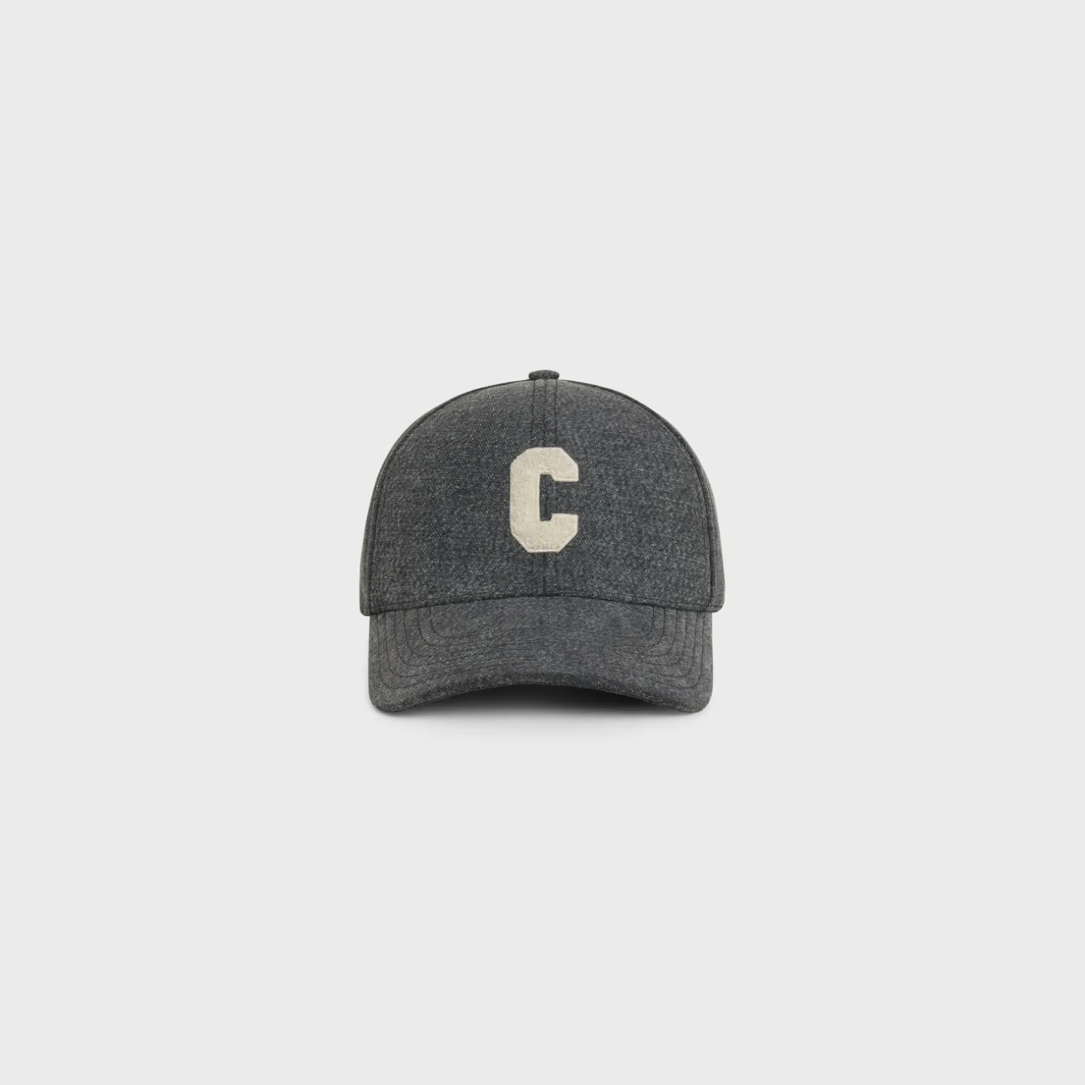Initial cap in vintage black denim