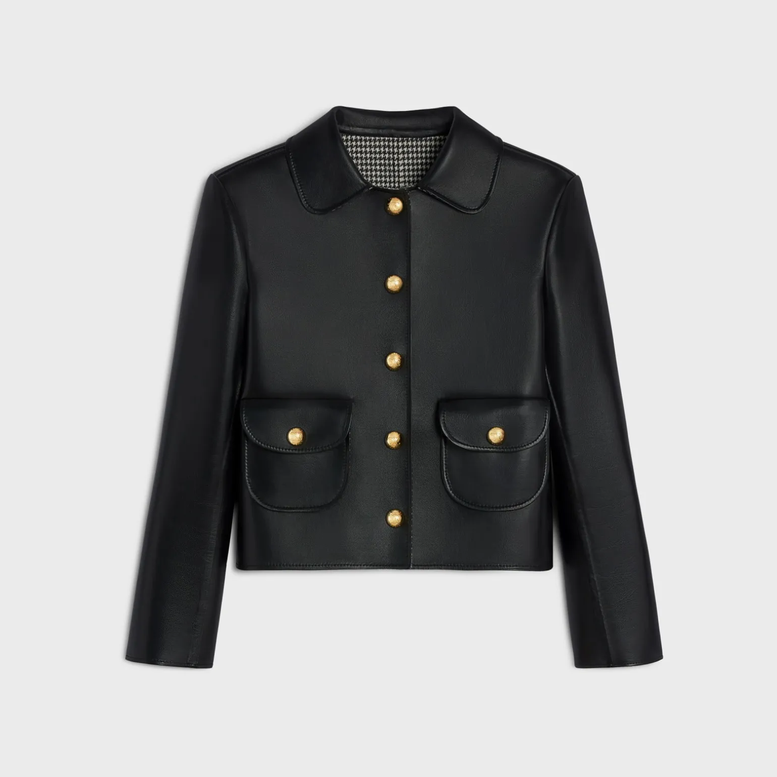 jacket with Claudine collar in soft lambskin