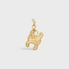 KEYRING TRIOMPHE CHARM in LAMINATED CALFSKIN with GOLD FINISHING