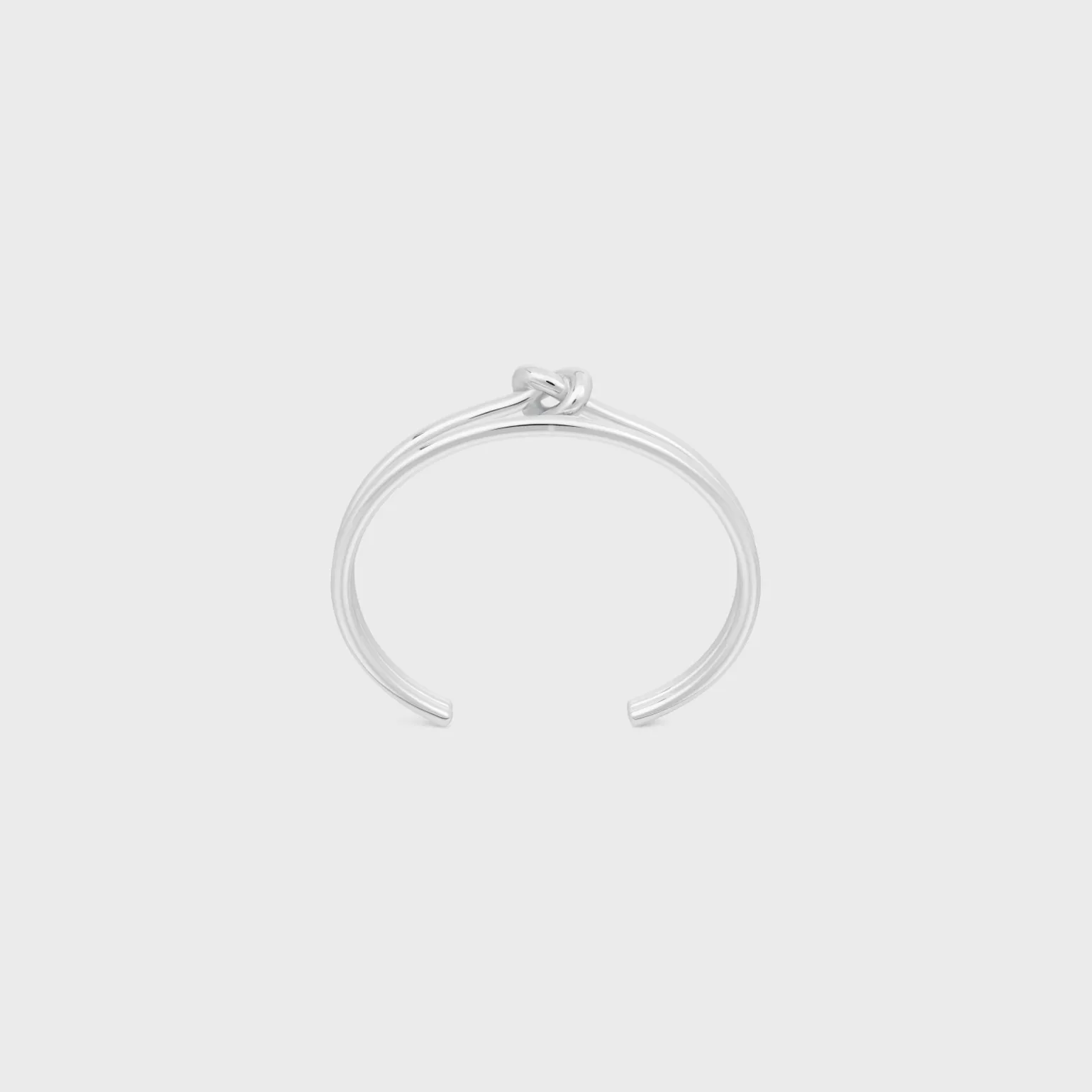 Knot Double Cuff in Brass with Rhodium Finish