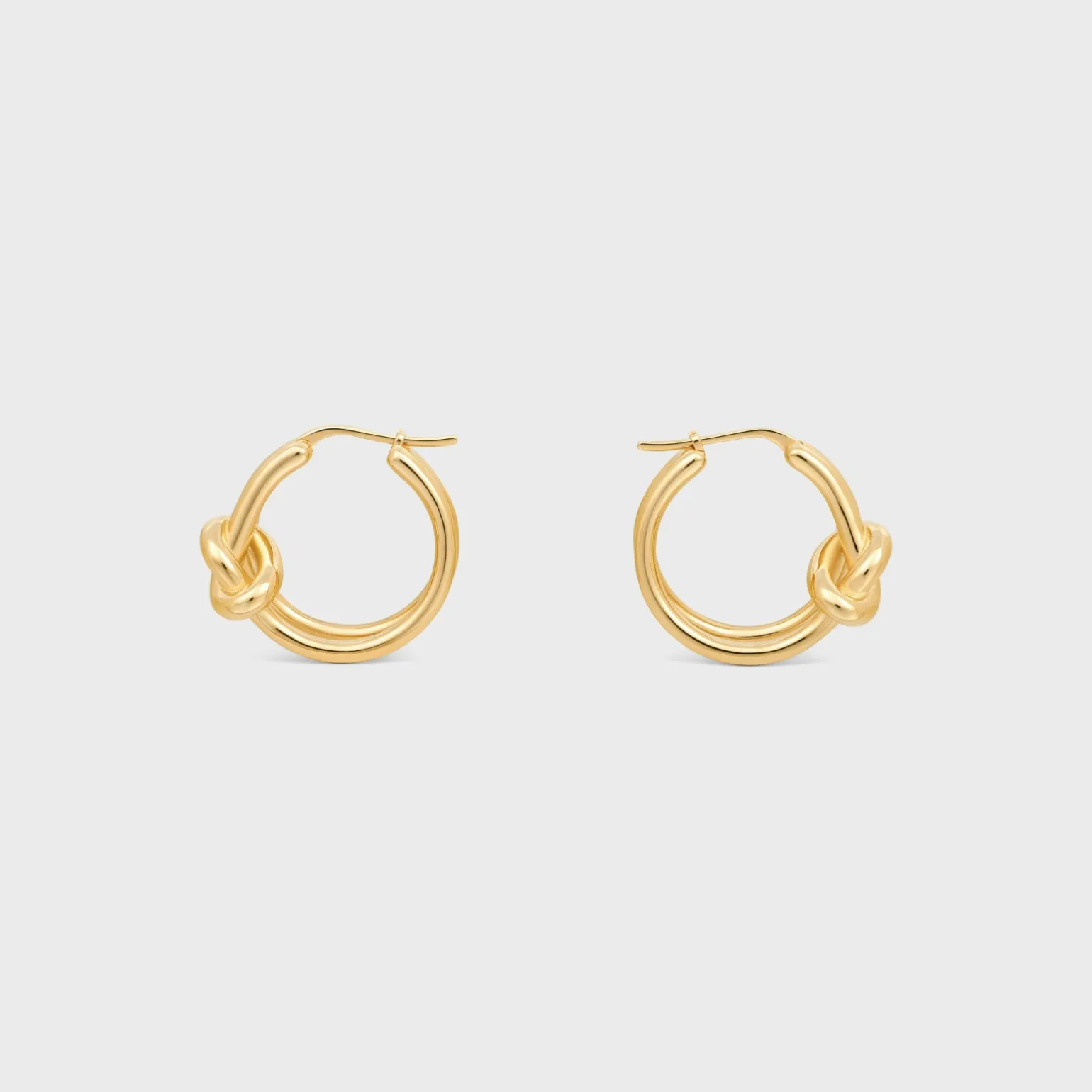 Knot Double Hoops in Brass with Gold Finish