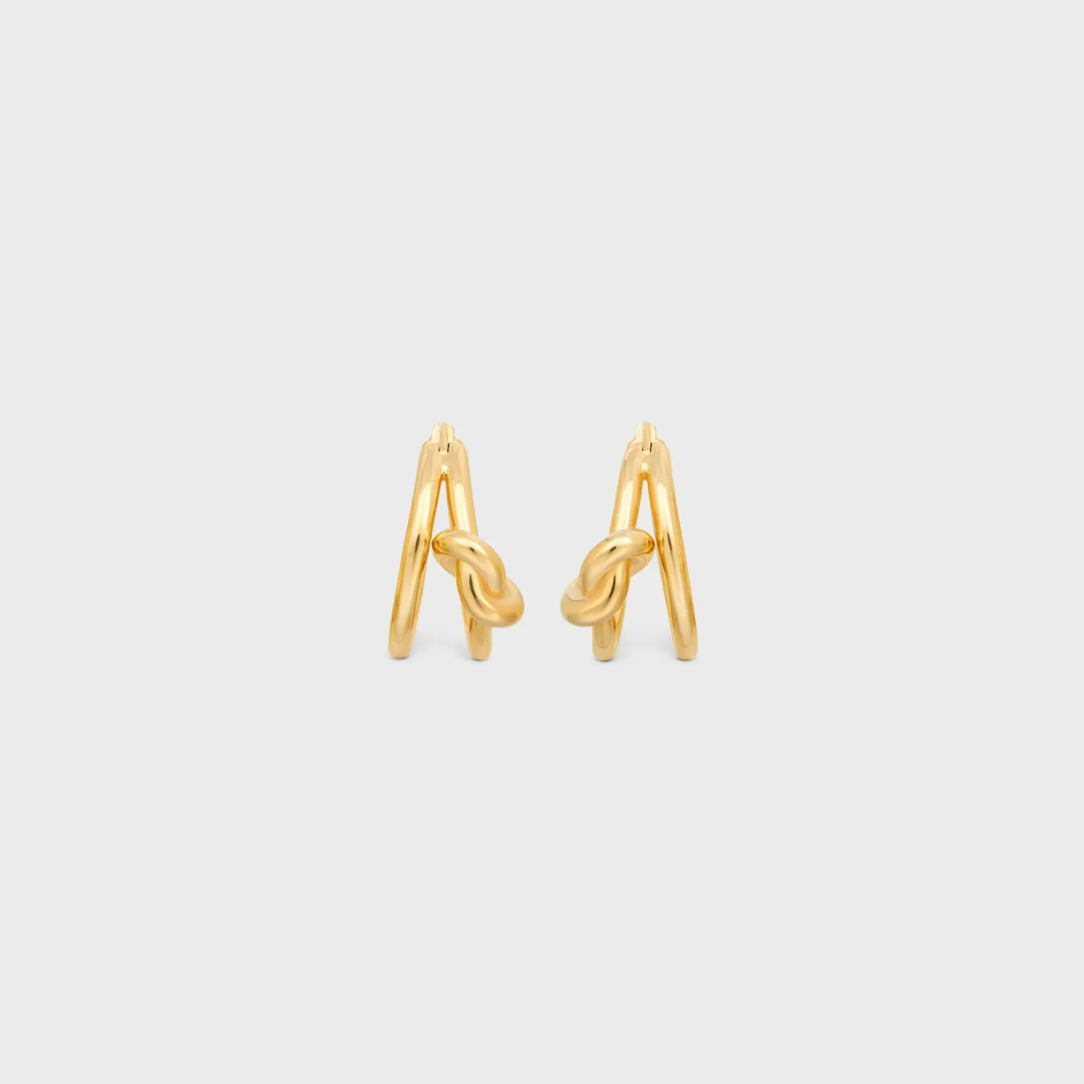 Knot Double Hoops in Brass with Gold Finish