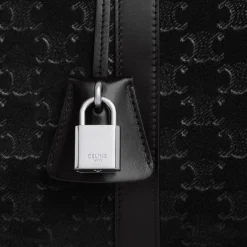 LARGE BOSTON in SUEDE CALFSKIN WITH TRIOMPHE EMBOSSED