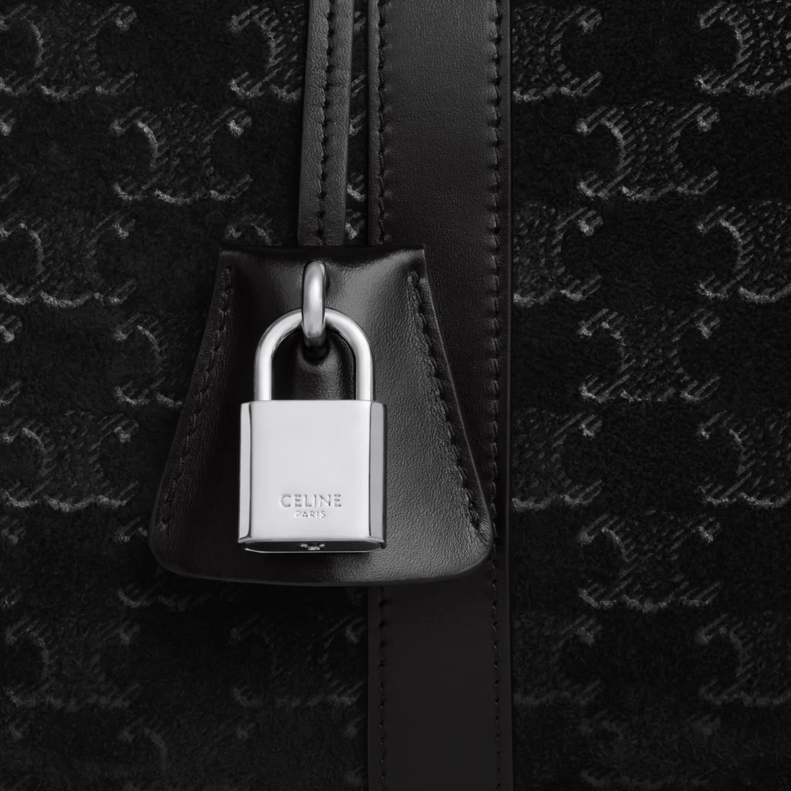 LARGE BOSTON in SUEDE CALFSKIN WITH TRIOMPHE EMBOSSED
