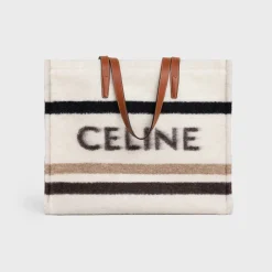 LARGE CABAS in STRIPED TEXTILE WITH CELINE JACQUARD