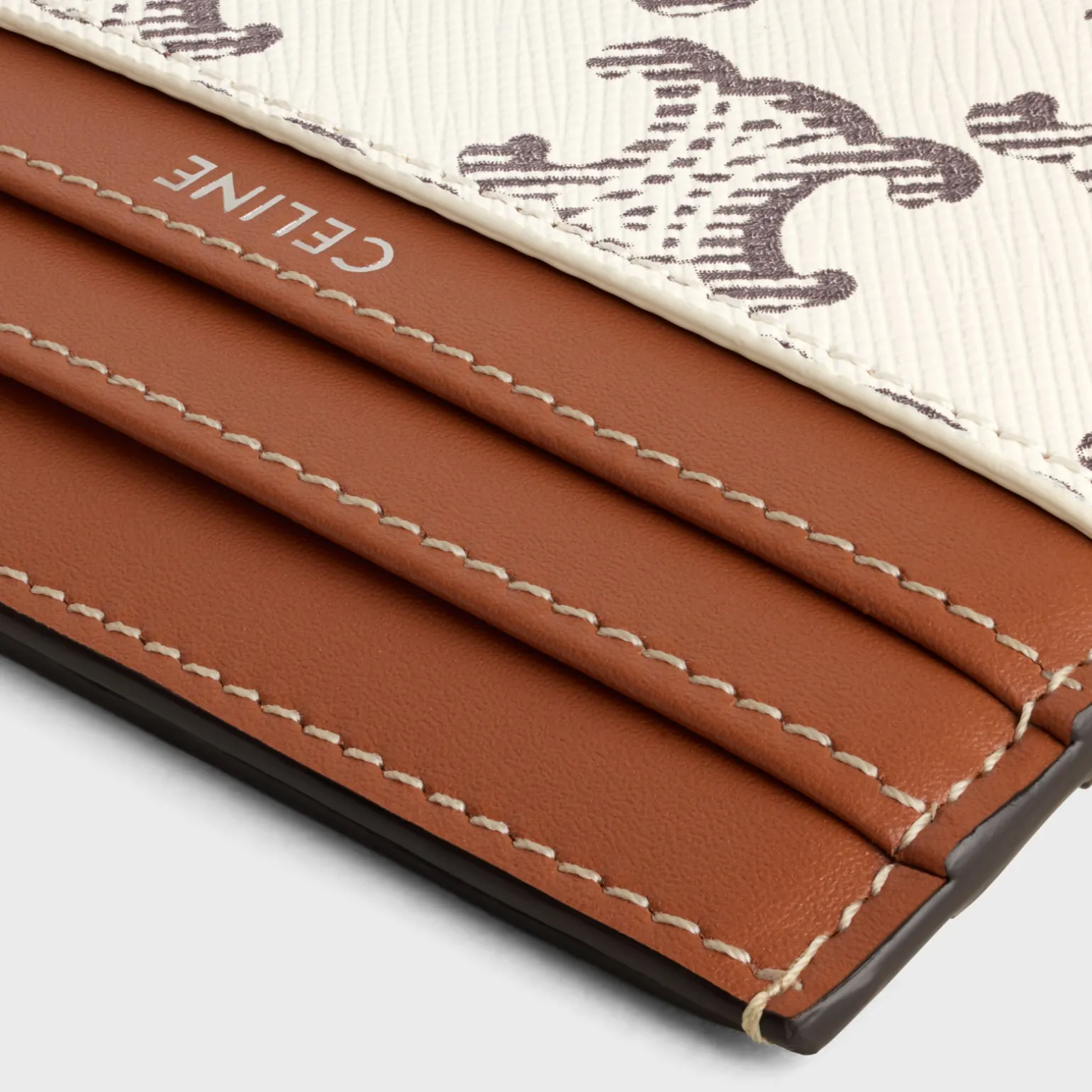 LARGE CARD HOLDER in Triomphe Canvas and calfskin