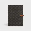 Large notebook cover in triomphe canvas and calfskin