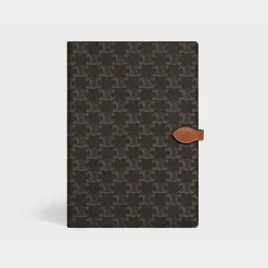 Large notebook cover in triomphe canvas and calfskin