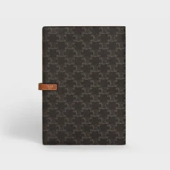 Large notebook cover in triomphe canvas and calfskin