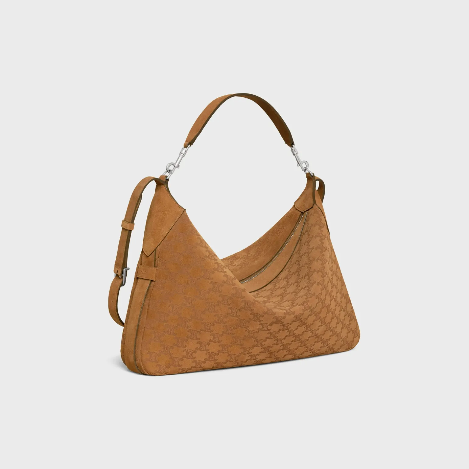Large Strap Romy in SUEDE CALFSKIN WITH TRIOMPHE ALL OVER
