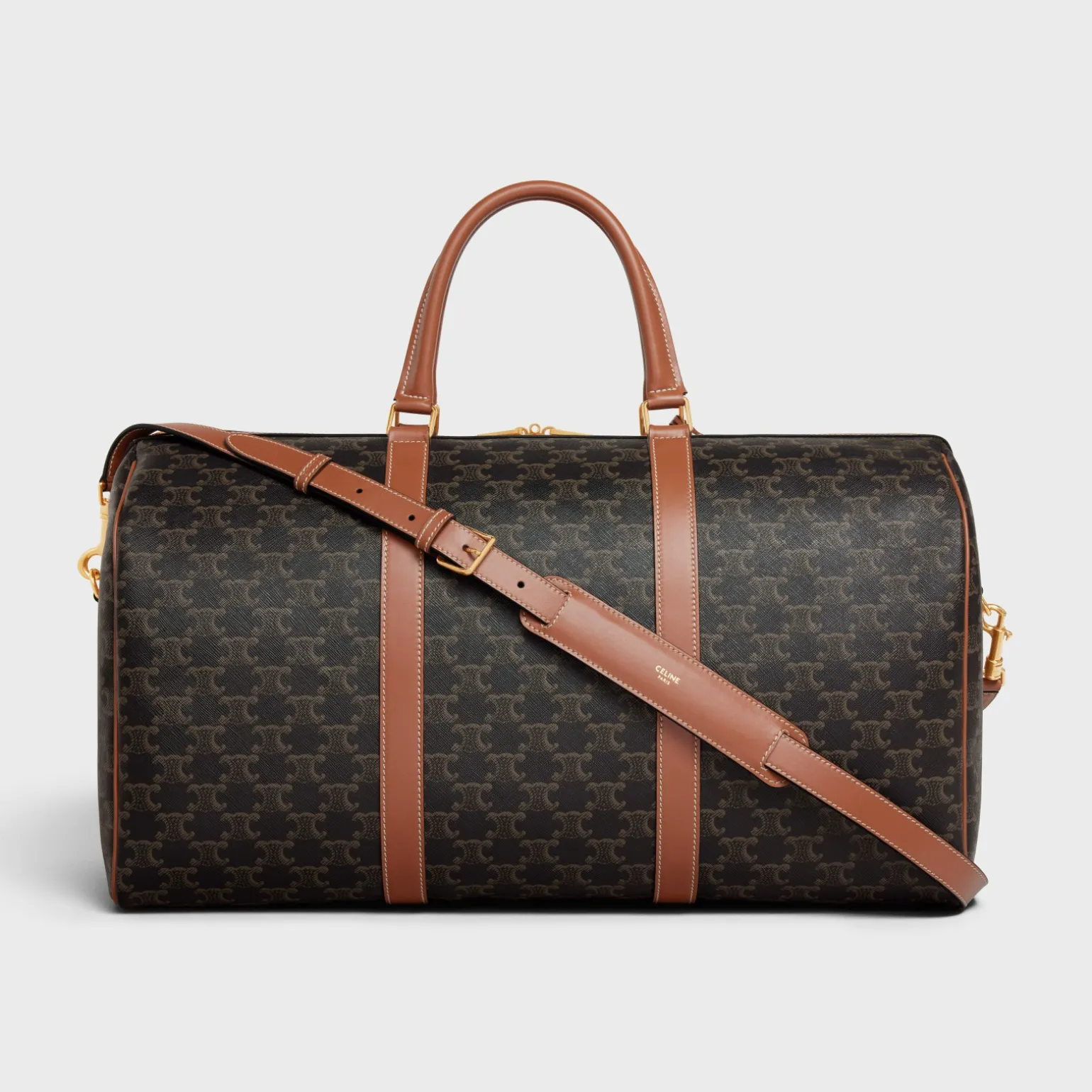 Large Travel Bag in Triomphe Canvas and calfskin