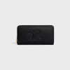 LARGE ZIPPED WALLET CUIR TRIOMPHE IN SMOOTH CALFSKIN